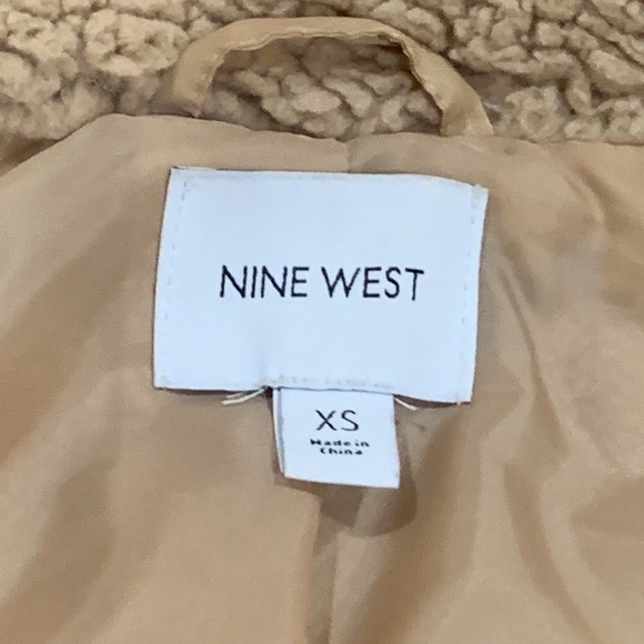 NINE West Faux Fur Tan Sherpa Teddy Zip Oversized Jacket | OVERSIZED XS - Picture 9 of 10